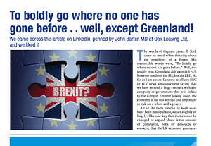 Oak Leasing Brexit article 2016